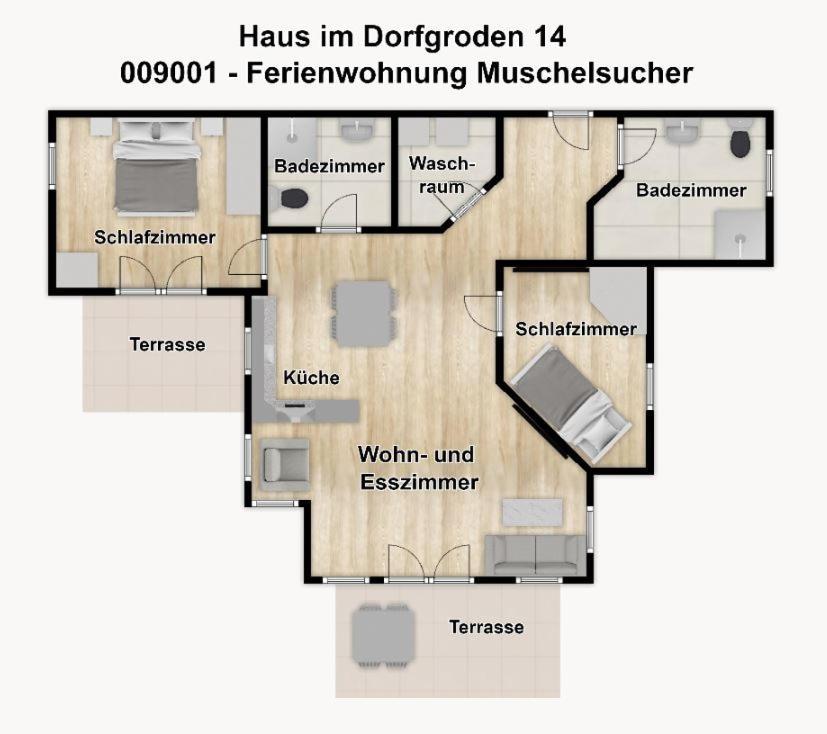 Haus Im Dorfgroden 14 Ferienwohnung Muschelsucher Wangerooge Exterior foto